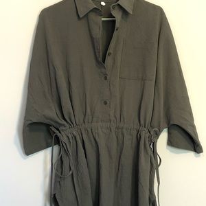 Oversized tunic with drawstring waist/hips